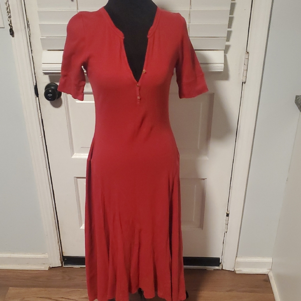 Ralph Lauren Red Midi Dress